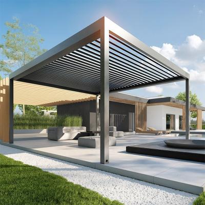 China Easily Assembled Retractable Aluminum Roof Pergola Kit Price Balcony Electric Outdoor Gazebo Pergola Bioclimatica Retractil for sale