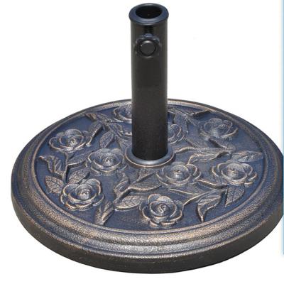 China Modern Concrete Umbrella Base Cast Effect Umbrella Base Patio Umbrellas And Bases With Rose Design for sale