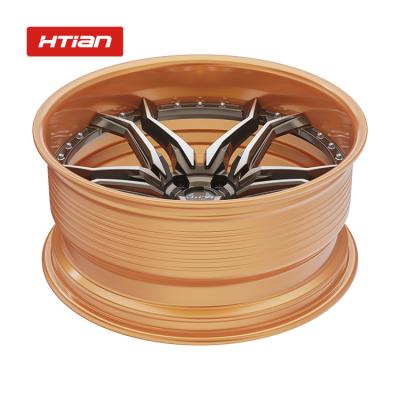 China T6-6061alloy Aluminum Htian New Design Forged 18-24 Inch Concave 2 Piece Alloy Wheel Forged Wheels for sale