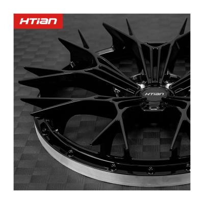 China Passenger Car / Luxury Racing / Trailer / Truck Custom 2 / 3-Piece Htian Forged Aluminum Rims 6061-T6 Deep Plate Multi Concave Spokes Rim Wheels Center Forged Face for sale