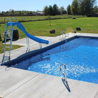 China Cenchi Kids Adult 1.8m Home Backyard House White Blue Fiberglass Prefab Swimming Slide For Swimming Pool for sale