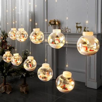 China Hot Selling Minimalist Led Ball Shaped Curtain Lights Flashing Indoor Decoration Wishing Ball String Light Christmas Wholesale Curtain Lights for sale