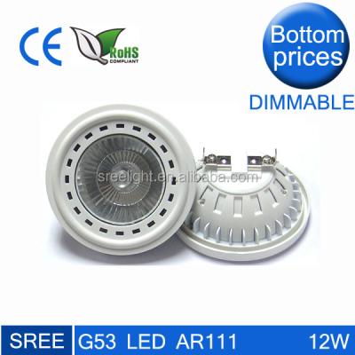 China New trend 12 aluminum watt 3000K g53 gu10 es111 led cob ar111 spotlight for sale