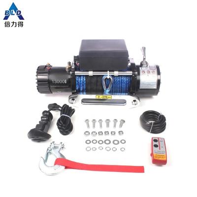 China 13000lbs 12v 24v AUTOMATIC Electric Nylon Car Rope Winch 4x4 Recovery Bumper Winch for sale