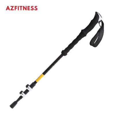 China Durable Outdoor Ultralight Alpenstock Carbon Fiber Trekking Poles Alpenstock External Lock Tungsten Steel Telescopic Walking Stick For Hiking for sale