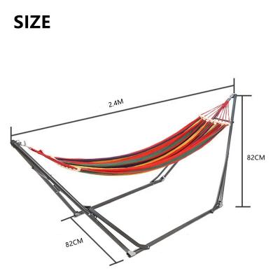 China High Quality Durable Hot Sale Travel Free Standing Comfortable Camping Garden Swing Bed Outdoor Iron Stand Portable Hammock for sale