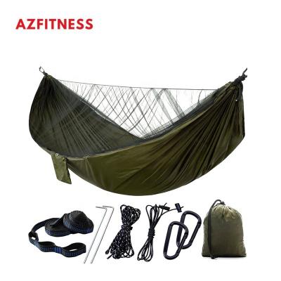 China Wholesale 290*140cm Parachute Nylon Beds Durable Comfortable Easy Hanging Net Outdoor Camping Hammock With Mosquito Net for sale