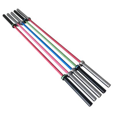 China 150LBS/28mm/50mm Colored Fitness Straight Power 1.8m Workout Exercise 7.5kg Free Aluminum Weightlifting Women Gym Barbell Bar for sale