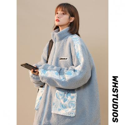 China Hot Selling Women's Non Long Winter Coat Jacket Woman Color Windproof Coat Blocking High Collar Lambswool Coat for sale