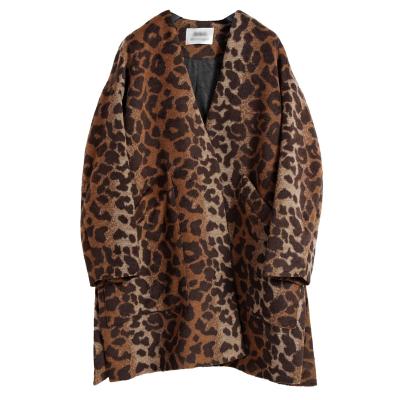 China Factory Supply Good Price Sustainable Woman Leopard Print Soft Coat for sale