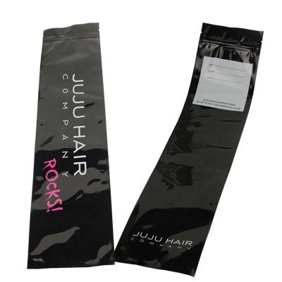 China Custom Printing Barrier Plastic Wig Packaging Bags With Window Hair Extension Pouch Packaging Bags for sale