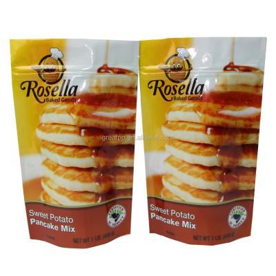 China Custom printed barrier foil lined plastic doypack bag for protein pancake mix packaging for sale