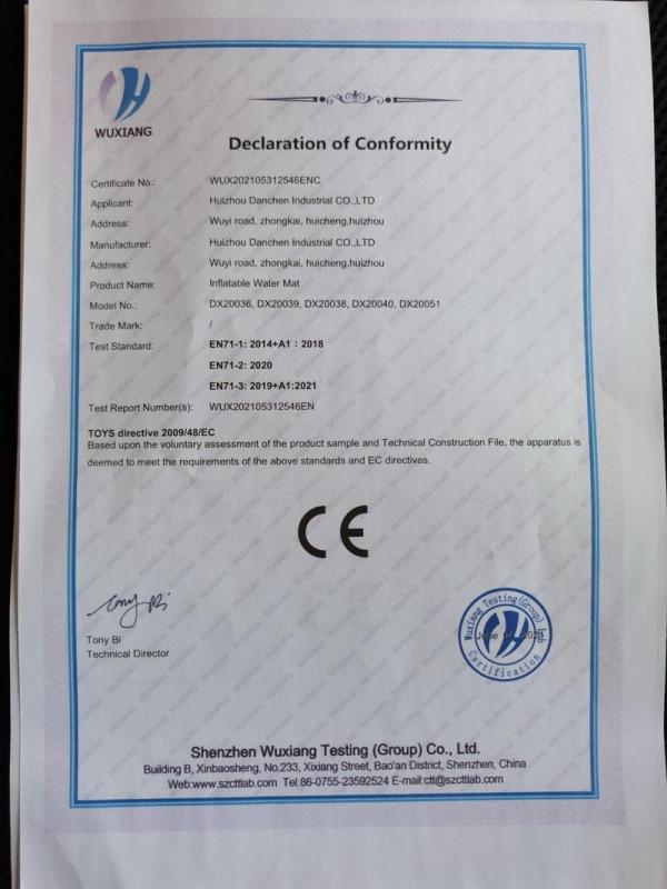 CE - Huizhou Danchen Industrial Co., Ltd.