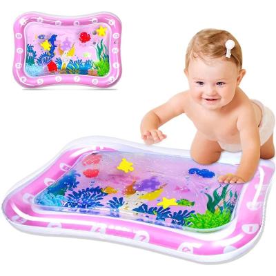 China 66*50Cm Baby Tummy Time Liquid Mat Inflatable Pink Baby Girl Tummy Water Play Mat Eco-friendly for sale