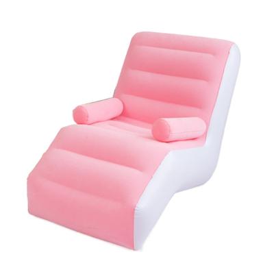 China Home Furniture 2021 Portable Living Room Sleep Sofa Thick Pvc+Joining Inflatable S-Shape Lounger Sofa With Armrest for sale