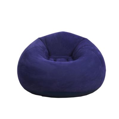 China New Foldable Pvc+Flocking Portable Leisure Round Sofa Lounger For Living Room And Inflatable Bedroom for sale