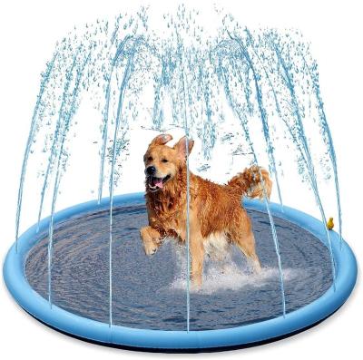 China For Pet Swimming Play Sprinkler Pet Toys Dog Water Spray PVC Cooling Mat Extra Thick Foldable 170*170Cm Portable Outdoor Protective for sale