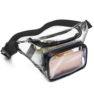 China 100% Clear PVC Water Proof Lightweight Casual Water Resistant Women Waist Bag With Sport Cheap Price for sale