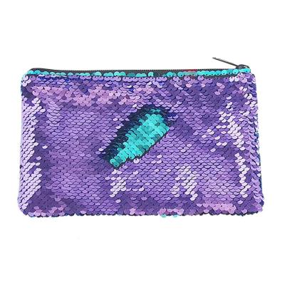 China Multifunctional Flip Sequins Purse Cosmetic Bag for Women Girls Glitter Makeup Pouch Pencil Case Organizer for sale