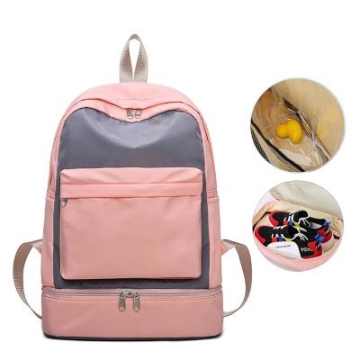 China Waterproof Polyester Waterproof Korean Fashion Style Girls Travel Black Backpacks for sale