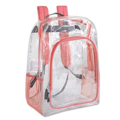 China China supplier anti-theft school PVC clear waterproof durable transparent backpack for student for sale