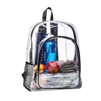 China Transparent Waterproof Custom Outdoor Fashion See Clear PVC Backpack For Men for sale