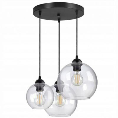 China Beautiful Modern Simple Glass Ball Dining Table Hanging Light E27 Chandelier Pendant Light for sale