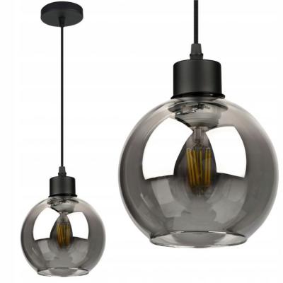 China Beautiful Simple Contemporary Gray Indoor Black Hanging Light E27 Chandelier Pendant Light for sale