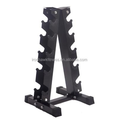 China Save Space Durable Black Metal Hex Weights Set Dumbbell Placement Dumbbell Rack 5 Tier for sale