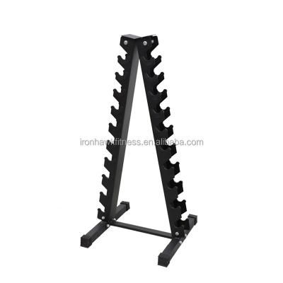 China Save Space A Frame 10 Row Dumbbell Rack Rack Dumbbell Storage Racks Triangle Dumbbell Rack for sale