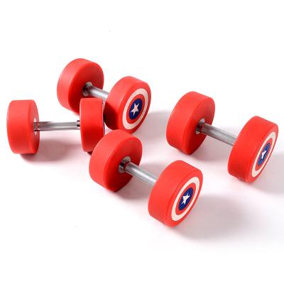 China high quality rubber covered dumbbell muscle training barbell dumbbells available for men and women for sale