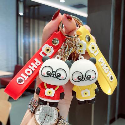 China Promotion.Advertising.Gift.Decoration Fast Delivery Creative Panda Custom Rubber Keychains Cartoon Llaveros 3d pvc little camera for sale