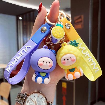 China Fast Delivery Promotion.Advertising.Gift.Decoration Cartoon Fruit Custom Animal Key Chain Rubber Cute Llaveros PVC 3d for sale