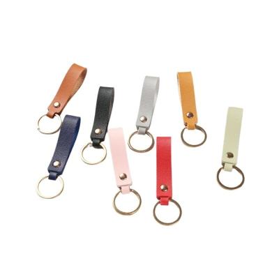 China Best Of Promotion Souvenir Gift Selling Genuine Handmade Luxury Leather Key Chain Strap Bulk PU Main Holder for sale