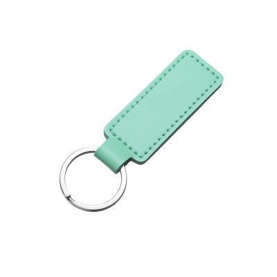 China Promotion Souvenir Gift Blank Side Sublimation Bestseller Stylish Double Key Tag Leather Key Chains Custom Luxury for sale