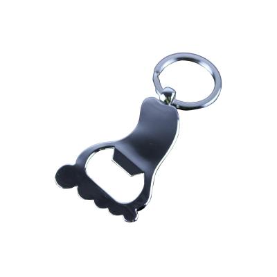 China Promotion Gift Good Quality Personal Cartoon Feet Metal Key Chains Bottle Opener Small Multifunction Llaveros De Metal for sale