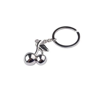 China High Quality Little Cherry Metal Key Chains Llaveros 3D Promotion Gift Emulation For Woman for sale