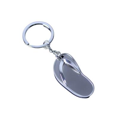 China Key Chain Laser Logo Custom Key Rings Metal Flip Flops Promotional Emulation Gift Favors for sale