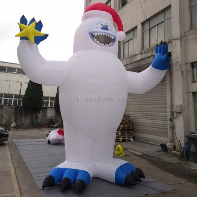 China Christmas Advertising Lighting Giant Inflatable Monster Balloon Yard Decoration Snow Decorations for sale