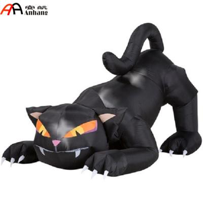 China Advertising Giant Inflatable Black Cat for Halloween Decoration for sale