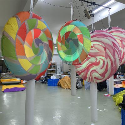 China Advertising Inflatable Lollipop Lighting Ceiling Decorations Inflatable Candy Model Balloon For Decoration for sale