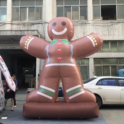 China Advertising Lighting Decorations Inflatable Ginger Cookie Model Christmas Ginger Cookie Balloon For Christmas Decoration for sale