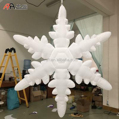 China Christmas Mall Ceiling Decoration Air Hanging Advertising Models Inflatable Snowflake for sale