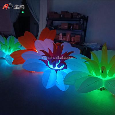 China Advertising Artificial Flower LED Lighted Inflatable Flower For Wonderland Theme Party Decoration for sale