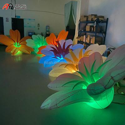 China Advertising Decorative LED Flower Ground Inflatable Lily Flower For Event Stage Decoration for sale