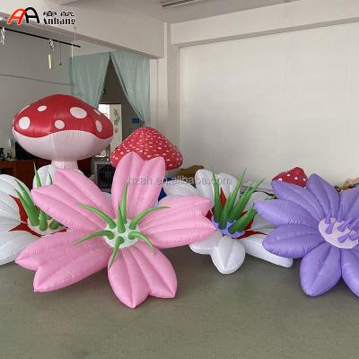 China Advertising Good Party Stage Decoration Inflatable Flower And Mushroom With LED Light for sale