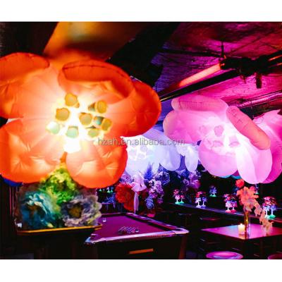 China Advertising Stage Decoration Inflatable Lighting Decorations Inflatable Hanging Ceiling Flower for sale