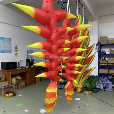 China Advertising Inflatable Tropical Flower Lighting Event Stage Inflatable Hanging Decoration Heliconia Bihai for sale