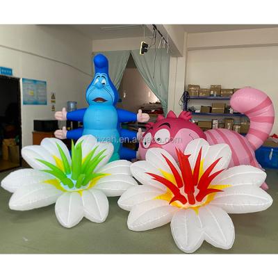 China Advertising Cheap Inflatable Lighting Ceiling Flower Inflatable Stage Decoration Inflatable Hanging Flower for sale