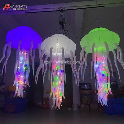 China Advertising Fantastic Backdrop Inflatable Octopus Jellyfish Lighted Air Balloon For Stage Decor for sale